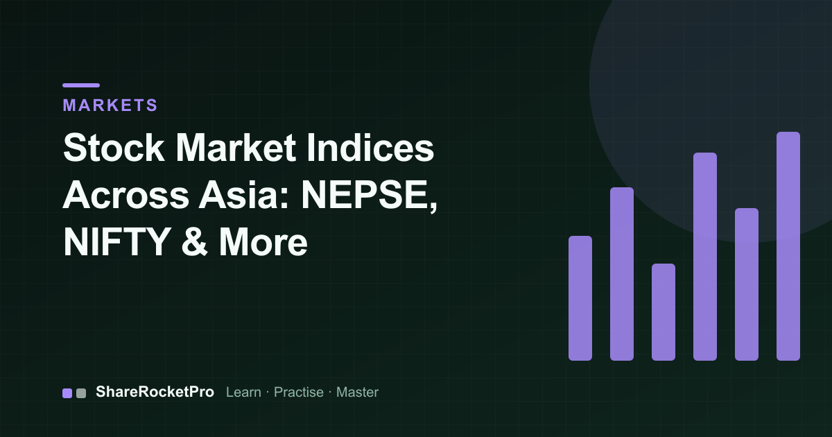 Bar chart of Asian stock market indices